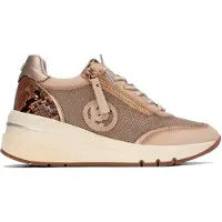 Carmela for woman. 16422801-BEIGE Light brown leather sneakers 164228 (41), 5 to 8 cm, Laces, Zip, Casual