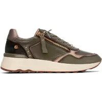 Carmela for woman. 16422103-KAKI Green Leather Sneakers 164221 (36), 3 to 5 cm, Zip, Casual
