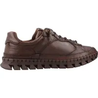 Carmela for woman. 16421804-MARRON Brown Leather Sneakers 164218 (39), Flat, Laces, Casual