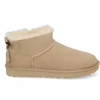 Ugg for woman. 1185491 Ultra Mini Bailey Bow Leather Ankle Boots beige (40), Flat, None, Casual, Homewear