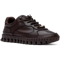 Carmela for woman. 16421804-MARRON Brown Leather Sneakers 164218 (35), Flat, Laces, Casual