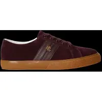 Ralph Lauren for woman. 802868344010 Janson II suede and burgundy leather sneakers (39), Flat, Split Leather, Laces, Casual, Maroon