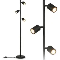 Briloner Gulvlampe Ida, svart, 3 lyskilder, høyde 141 cm, GU10