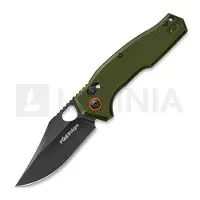 Fox Edge Crew Clip Point - Blackwash - G10 foldekniv, grønn