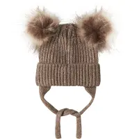 Name it Sett - Lue/Votter - Strikk - NbnMora - Valnøtt - - 34-39 cm - Lue