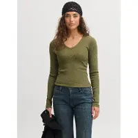 JJXX Freya Straight Fit T-skjorte Med Lange Ermer Og V-hals