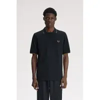 Fred perry for man. M3404 Black open-collar polo shirt (M), Casual, Cotton, Short sleeve