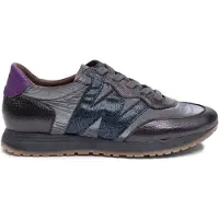 Wonders for woman. A-4810 Gray Tot Leather Sneakers (41), Flat, Laces, Casual, Grey