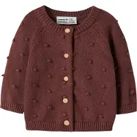 Name it Cardigan - NbfNasha - Strikk - Wild Ginger - - 1 år (80) - Cardigan