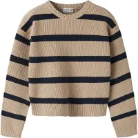 Name it Genser - Strikk - NkfVnilla - Sesam/Navy Blazer - - 7-8 år (122-128) - Genser