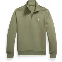 Ralph Lauren for man. 710P06234511 Double-knit sweater with short green zipper (M), Casual, Cotton, Long sleeve