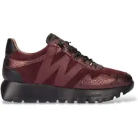 Wonders for woman. A-24110 Odisei burgundy Leather Sneakers (40), Flat, 1 to 3 cm, Laces, Casual