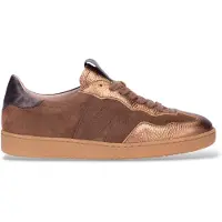 Wonders for woman. AP-2010 Brown Lai Leather Sneakers (38), Flat, Split Leather, Laces, Casual