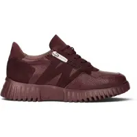 Wonders for woman. A-4424 Wild burgundy Leather Sneakers (37), Flat, Zip, Casual, Maroon