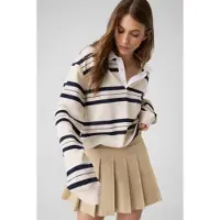 GUESS for woman. W6YD14W2940 Juliane Beige Pleated Miniskirt (S), Casual, Cotton