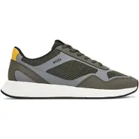 BOSS for man. 50568928 Titanium green sneakers (42), Flat, Laces, Casual
