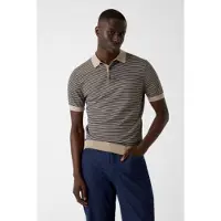 GUESS for man. M6YR26Z0931 Brown wool blend polo sweater (M), Casual, Multicolor, Cotton, Short sleeve