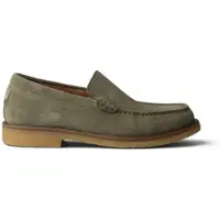 BOSS for man. 50568752 Kope Mocc green leather loafers (40), Flat, None, Casual