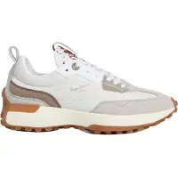 Pepe Jeans for woman. PLS600067 Lucky Fierce white leather sneakers (38), 3 to 5 cm, Laces, Casual