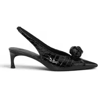 ROTATE for woman. 116739100 Knot slingback leather shoes black (38), 3 to 5 cm, None, Casual, Classic