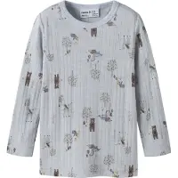 Name it Genser - Ull - Rib - NmmWang - Arctic Ice/Forest Dyr - - 2 år (92) - Genser