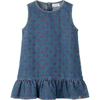 Lil´ Atelier Lil' Atelier Kjole - NmfLiva - Dark Blue Denim/Hearts - - 7 år (122) - Kjole
