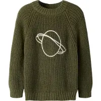 Name it Lil' Atelier Genser - NmmEmlen - Strikk - Vintermose m. Planet - - 7-8 år (122-128) - Genser