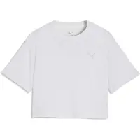 Puma Class Relaxed Cropped Graphic Tee Youth, Age, White Glow Heather, 15-16Y