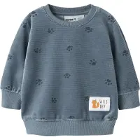 Name it Genser - Rib - Velur - NbmNorden - Blue Mirage - - 1 år (80) - Genser