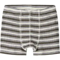 Name it Boxershorts - Ull - Rib - NmmWang - Snow White/MOREL/FOL - - 2 år (92) - Boxershorts