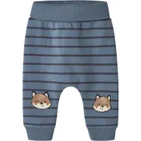Name it Joggebukser - NbmNaddel - Blue Mirage m. Striper - - 68 - Joggebukse