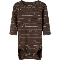 Name it Body I/e - NbmNalas - Chocolate Brown - - 1 år (80) - Langermet Body