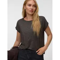 Vero Moda Lava Plain Lurex Strip Kortarmet T-skjorte