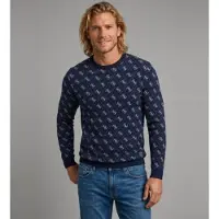 GUESS for man. M6YR11Z0916 Navy 4G Logo Jacquard Martin Jersey (XS), Casual, Polyester