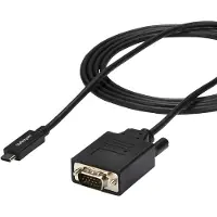 StarTech.com StarTech 6ft (2m) USB C to VGA Cable, 1920x1200/1080p USB Type C to VGA Video Active Adapter Cable, Thunderbolt 3 Compatible, Laptop to VGA Monitor/Projector, DP Alt Mode HBR2 Cable - 2m USB-C Video