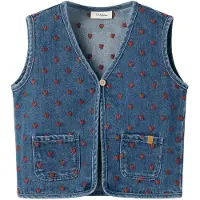 Lil´ Atelier Lil' Atelier Vest - NmfLiva - Dark Blue Denim/Hearts - - 2 år (92) - Vest