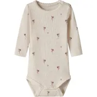 Name it Body I/e - NbfNabila - Peyote Melange - - 1 år (80) - Langermet Body