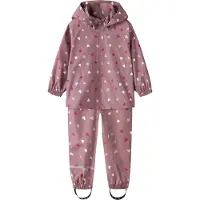 Name It Mini Regntøy - PE - NmnDrain05 - Vemodig Mauve/Hearts - - 2 år (92) - Regntøy