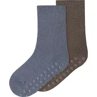 Name it Sokker - NmmWak - Morel/2p Morel+Folkstone Grå - - 22/24 - Sokker