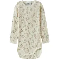 Name it Body I/e - Ull - NmfWang - Snow White/Blomster/Blader - - 2 år (92) - Langermet Body