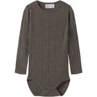 Name it Body I/e - Ull - Rib - NmmWang - Morel - - 2 år (92) - Langermet Body