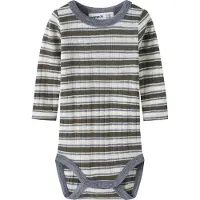 Name it Body I/e - Ull - Rib - NbmWang - Snow White/Morel/Folkst - - 68 - Langermet Body