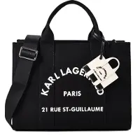 Karl Lagerfeld for woman. B4W50076 Black Square Charm Bag (OSFA), Casual, Recycled Cotton