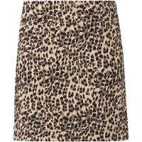 BOSS for woman. 50563281 Vakily brown leopard mini skirt (38), Casual, Animal Print, Polyester