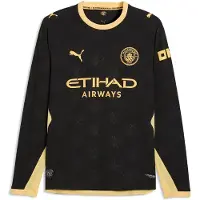 Puma Manchester City 26/27 Away Authentic Long Sleeve Jersey Men, Sports, Black/Flaxen, L