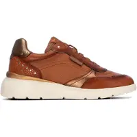Carmela for woman. 16421901-CAMEL Brown Leather Sneakers 164219 (40), Flat, Laces, Casual