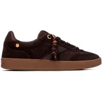 Carmela for woman. 16437202-MARRON Brown Leather Sneakers 164372 (41), Flat, Suede, Laces, Casual
