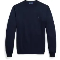 Ralph Lauren for man. 710954589002 Washable navy blue wool sweater (L), Casual, Long sleeve