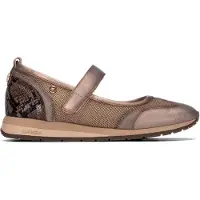 Carmela for woman. 16435302-PLOMO Gray Skin Ballet Flats 164353 (41), Leather, 1 to 3 cm, Velcro, Casual, Grey