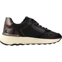 Carmela for woman. 16422104-NEGRO Black Leather Sneakers 164221 (39), 3 to 5 cm, Zip, Casual